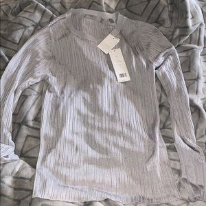 Vince Ribbed Crew Neck Blouse